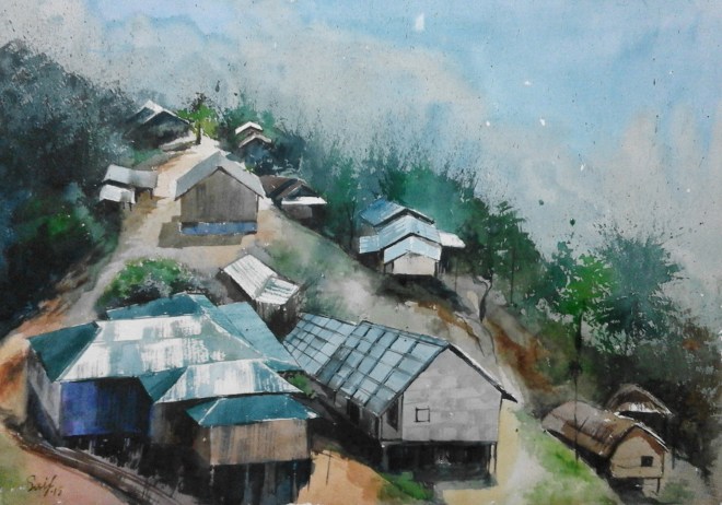 Title: Lifestyle-2 (2015) Media: Watercolor on paper Size: 20in x 14in