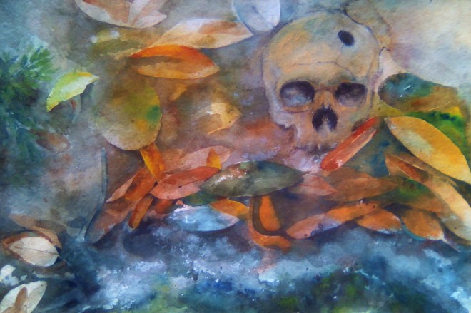 Title: Fallen Leafs 03 (2015) Media: Watercolor on paper Size: 20inx14in